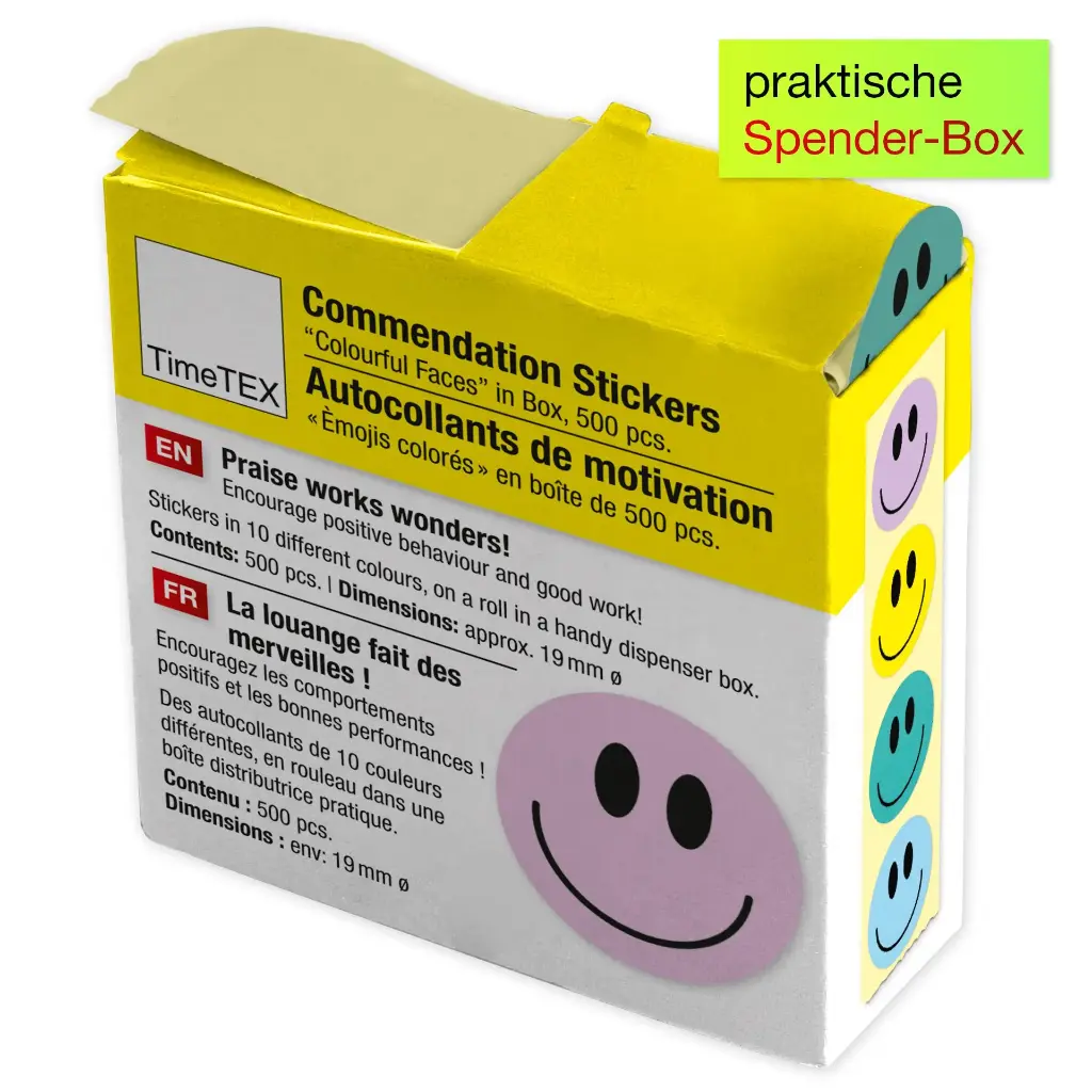 Belobigungsaufkleber "Bunte Gesichter"