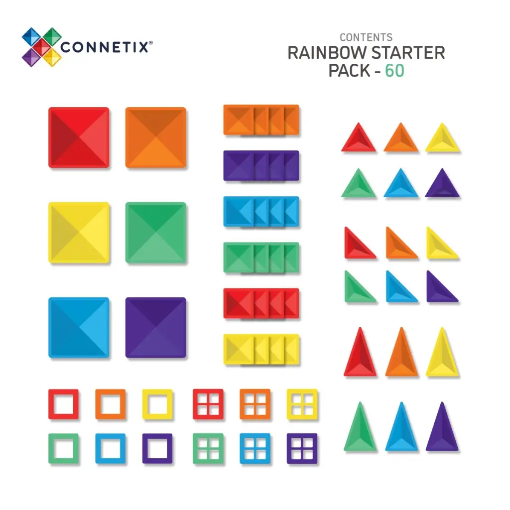 Connetix Magnetbausteine Rainbow Starter Pack - 60 Teile