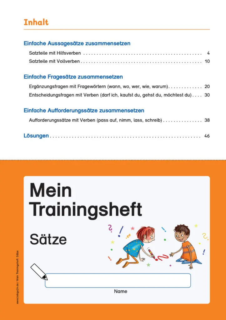 Mein Trainingsheft: Sätze PDF
