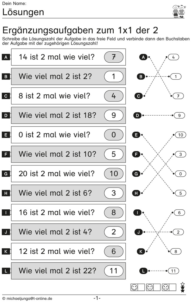 Kopfrechnen: Ergänzungsaufgaben zum Kleinen 1x1 PDF