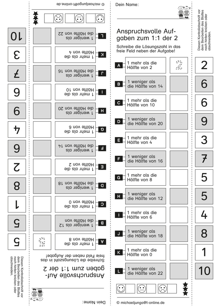 Kopfrechentraining zum kleinen 1:1, Teil 3: anspruchsvolle Aufgaben PDF