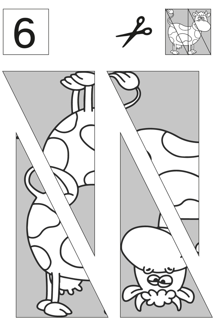 Puzzles ausschneiden, aufkleben und ausmalen PDF