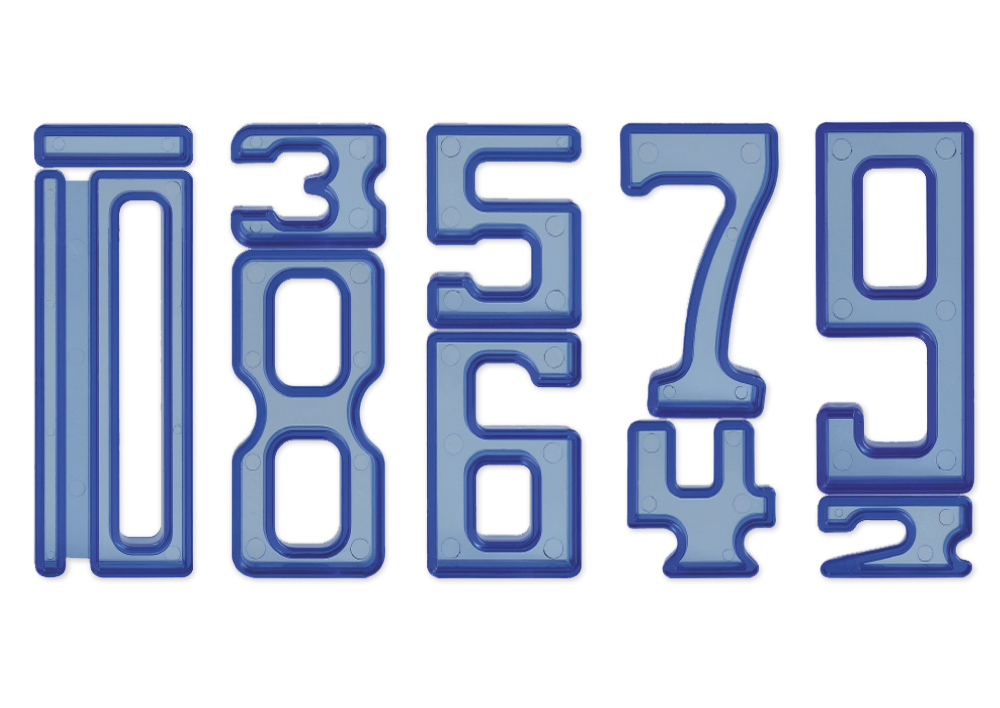 Zahlen-Bausteine "Zahl auf Zahl", 35-tlg, blau*