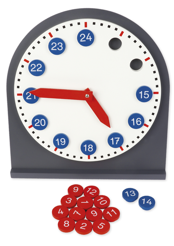 Uhr mit herausnehmbaren Ziffern "Montessori Premium"